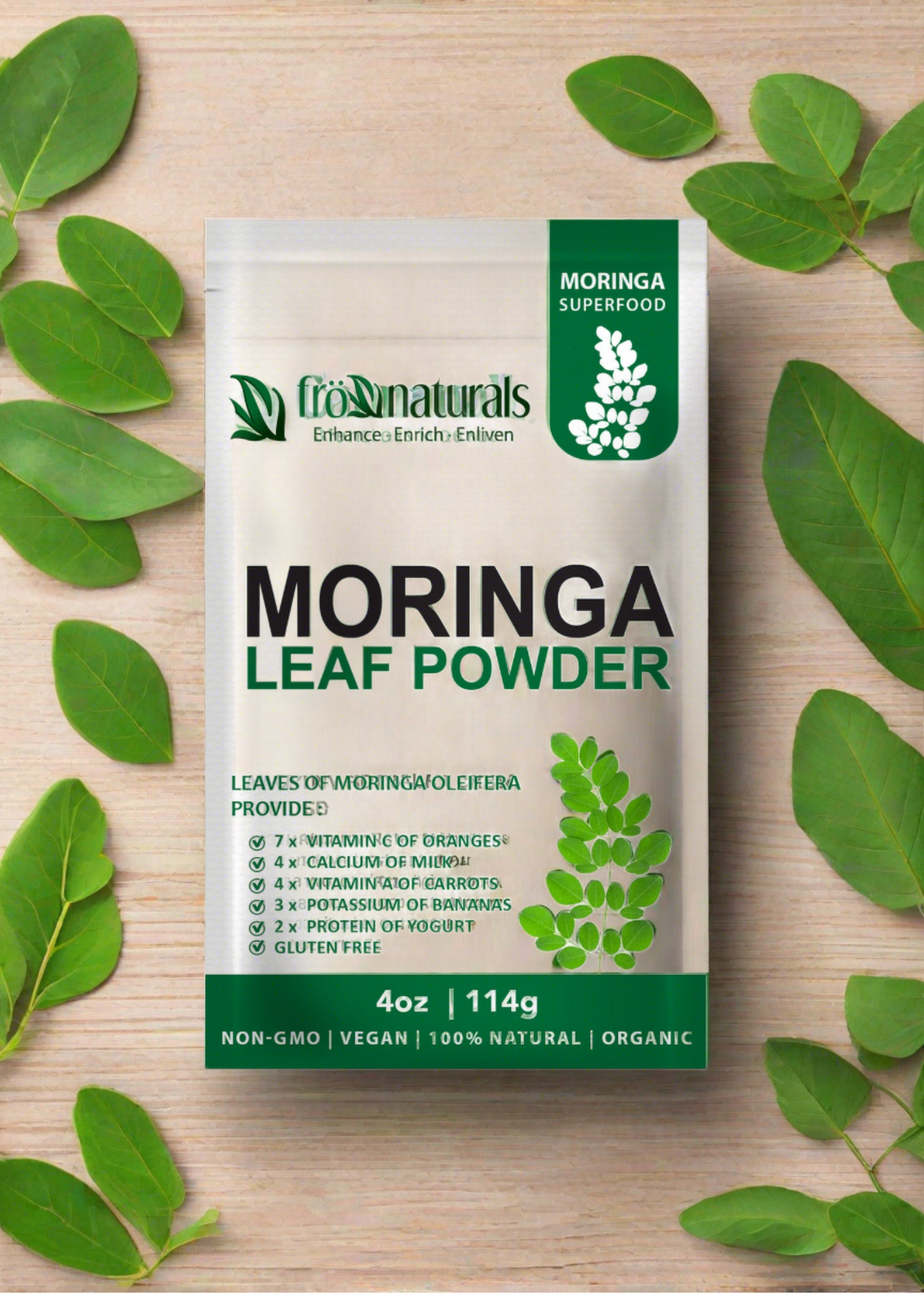 Superfood Moringa Leaf Powder 100% Pure - Gluten Free