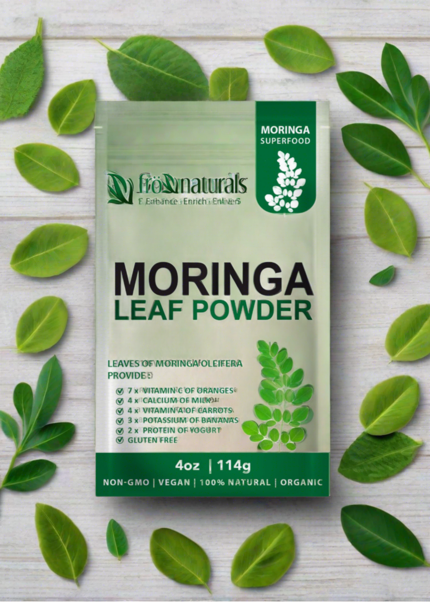 Superfood Moringa Leaf Powder 100% Pure - Gluten Free