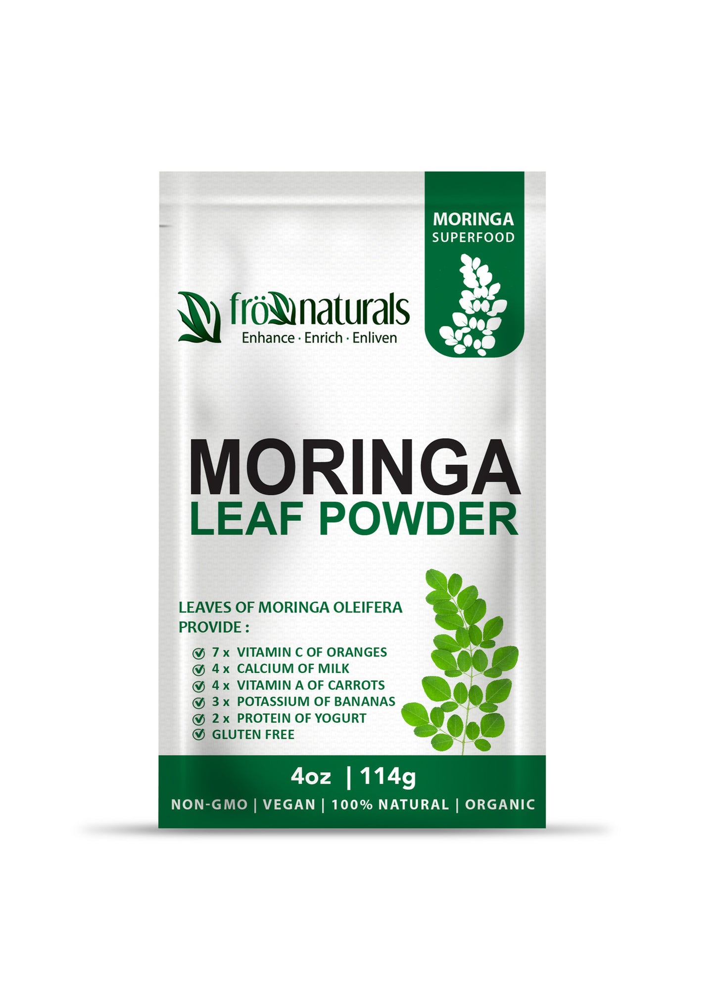 Superfood Moringa Leaf Powder 100% Pure - Gluten Free